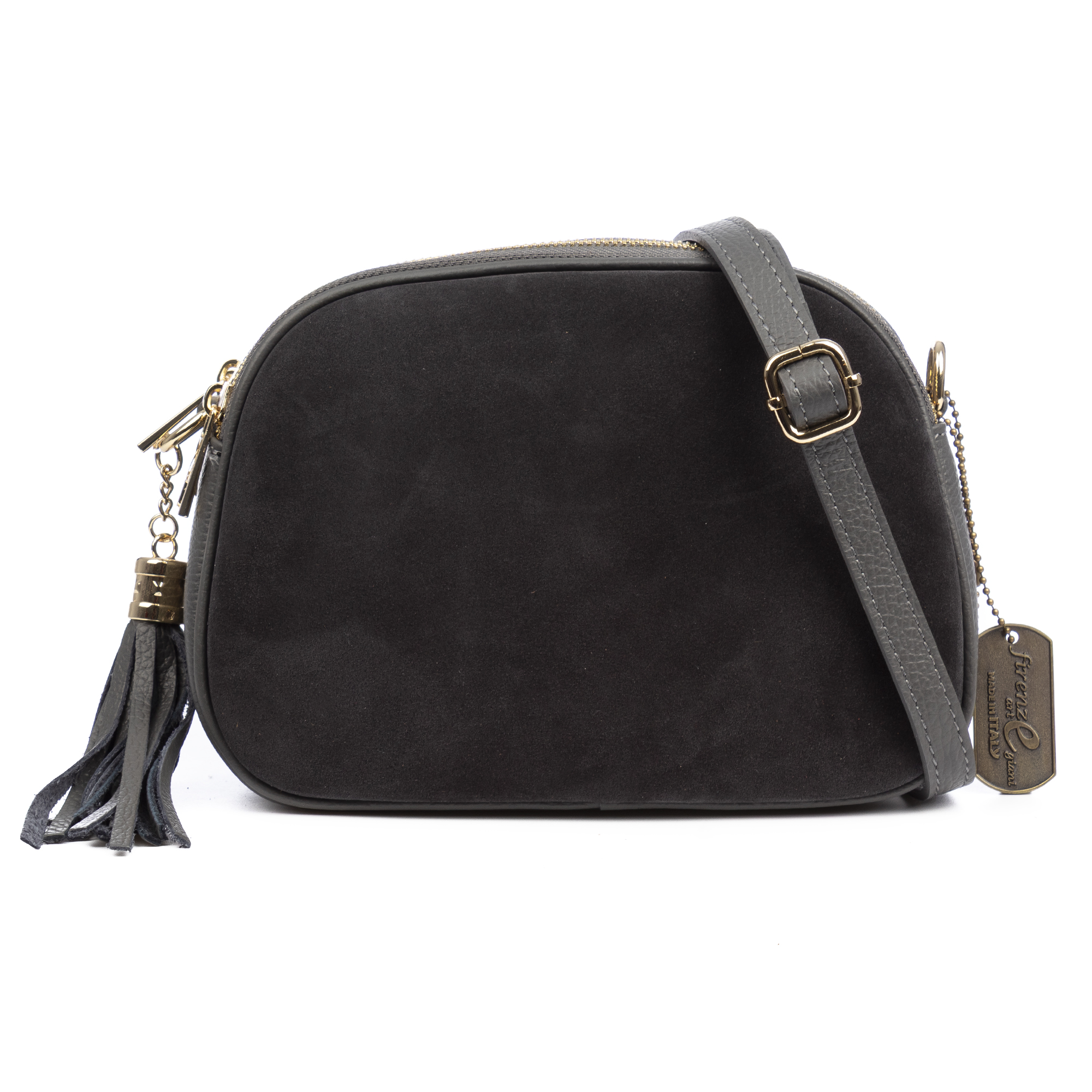 FIRENZE ARTEGIANI Aliminusa bolso bandolera Mujer. Piel auténtica Gamuza y Dollaro.