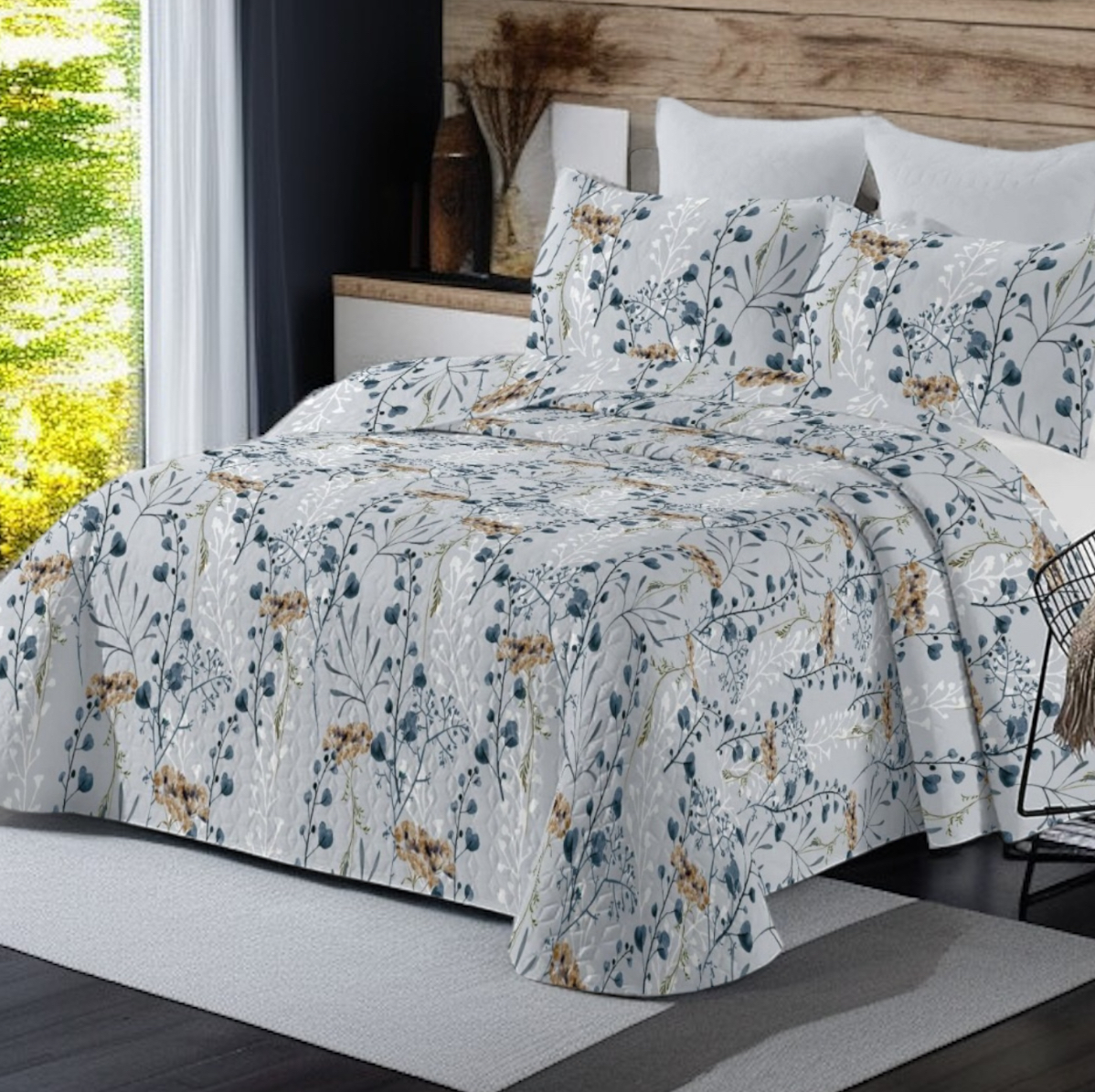 Colcha Estampada Reversible para Primavera, Verano, otoño e Invierno. 100% Microfibra 90cmX105cmX135cmx150xcm