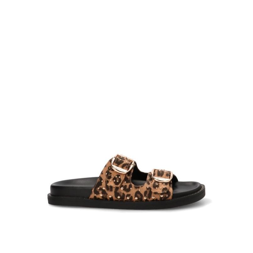 Sandalia Etika - Mujer - Suela Plana - Modelo 10150 - Color Leopardo