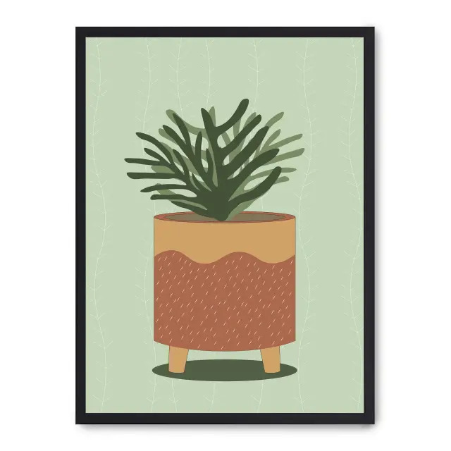Lámina con marco negro PLANT PLOT III 21x30 cm, Póster impreso en papel de primera calidad de 180gr, montado sobre marco de madera MDF acabado en negro., Arte - Pinturas
