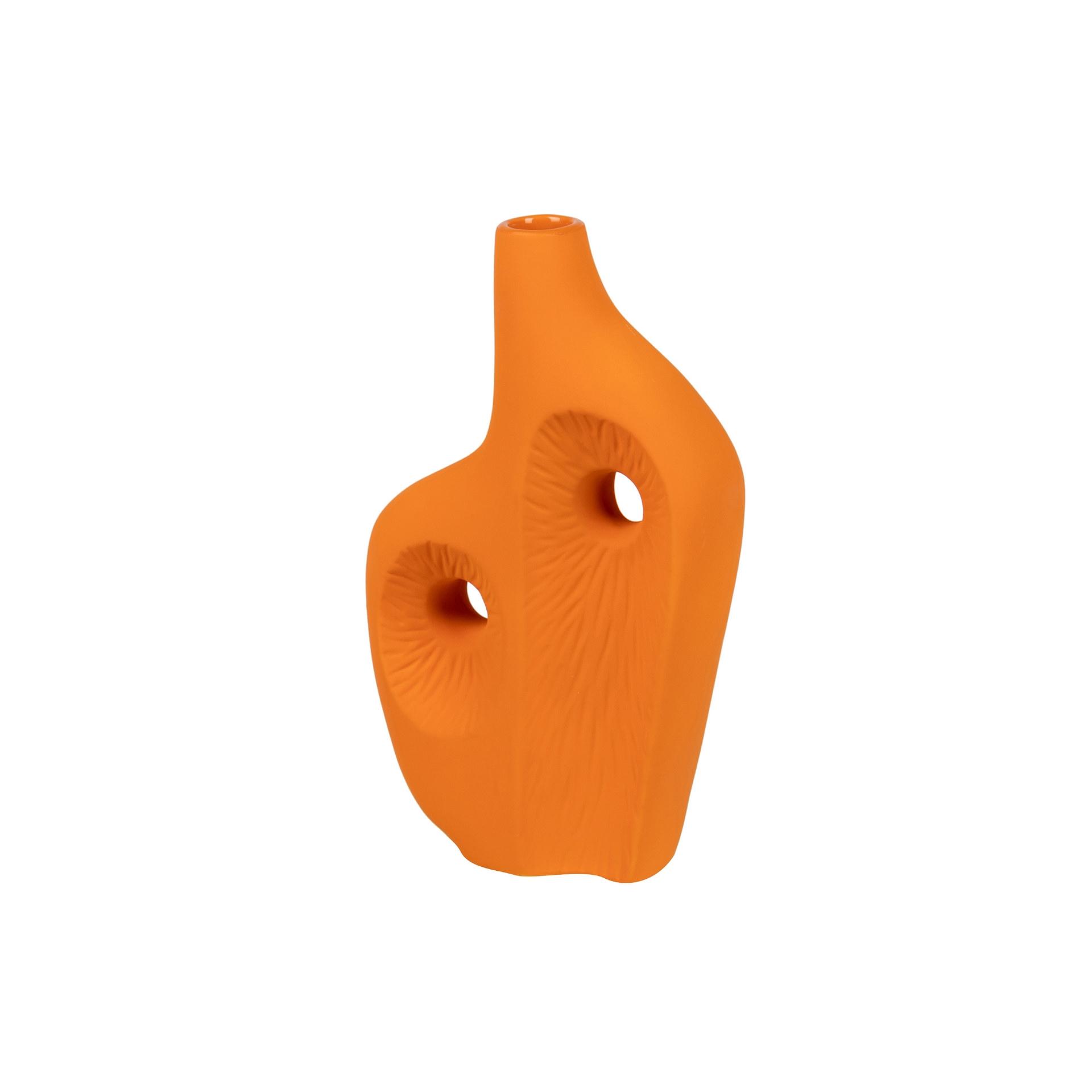 Jarron ceramica color naranja zante 18x8x30 cm , El mejor complemento para tu hogar.