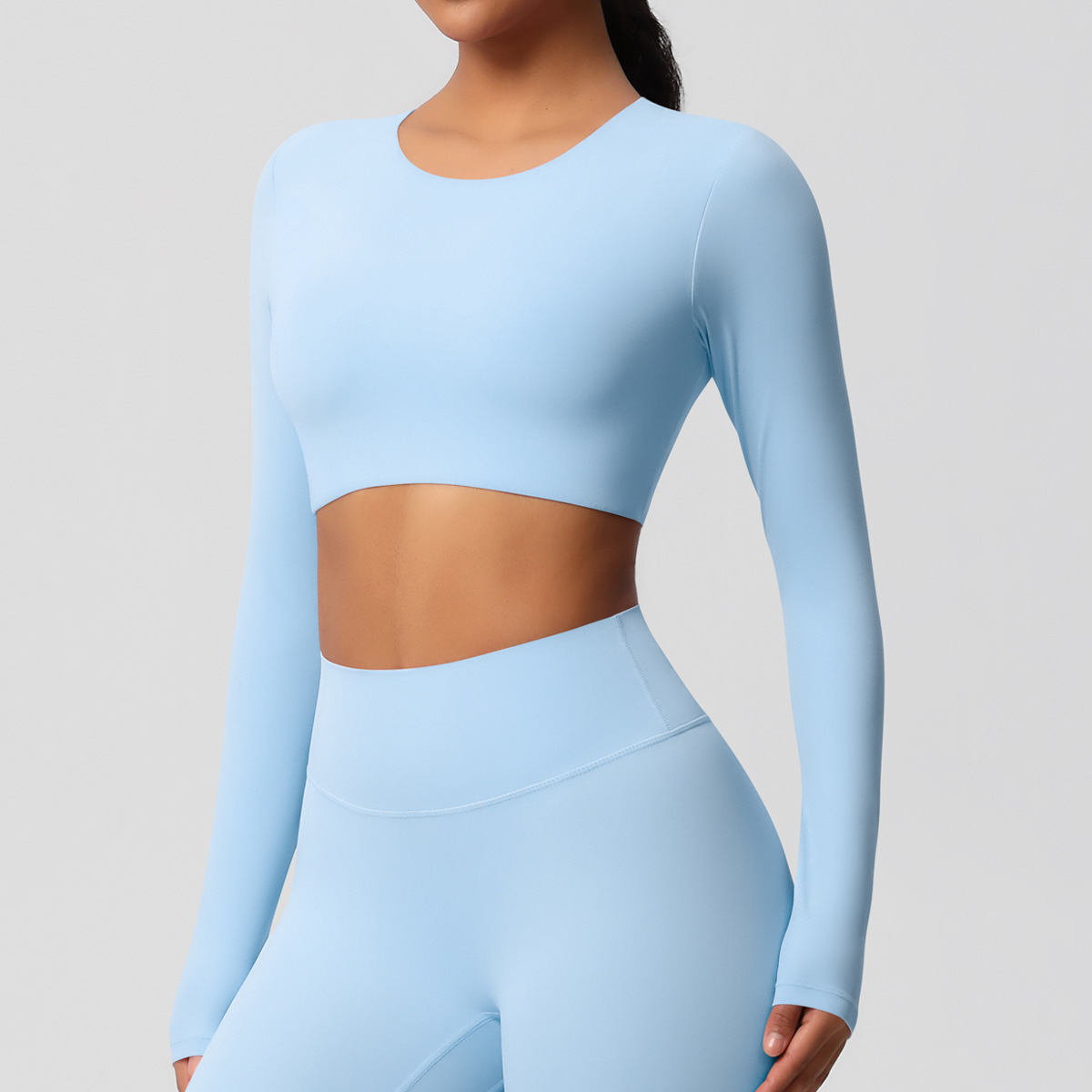 CA Mermaid curves invierno lijado traje de Fitnede manga Larga traje de Yoga ajustado Pilates Correr Top de manga Largo