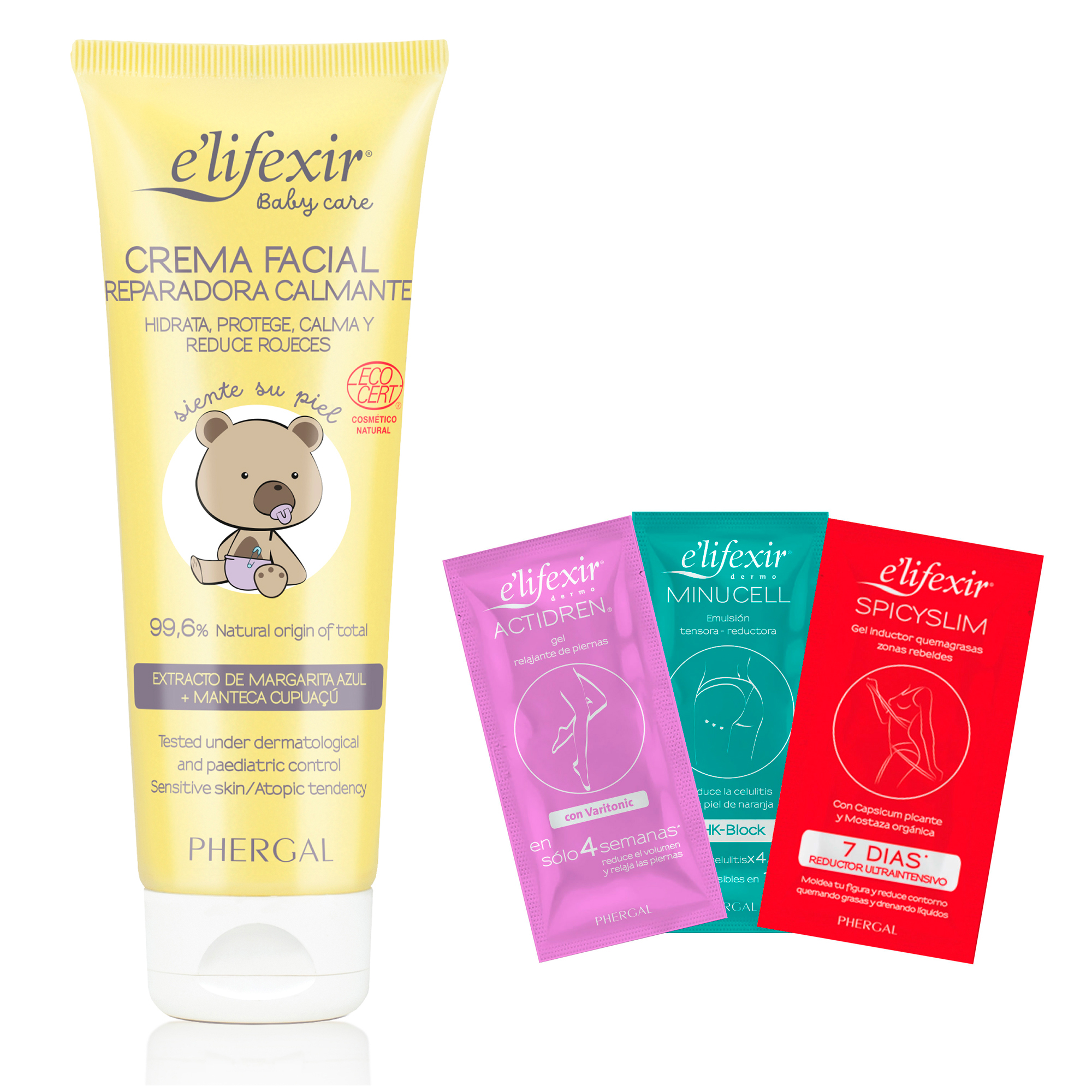Elifexir ECO Baby Care Crema Facial Reparadora Calmante para Bebé + Muestras | Reduce Rojeces y Tirantez | Hidratación y Confort | Hipoalergénica, 99% Ingredientes Naturales | Refuerza la Función Barrera | 50ml