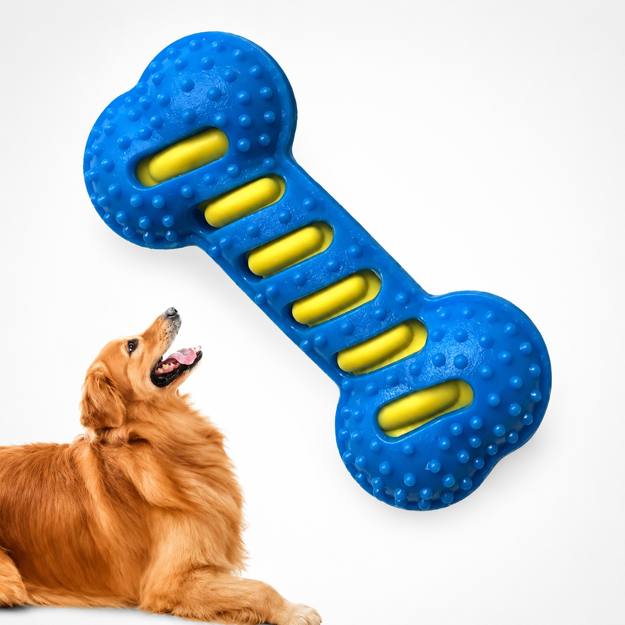 Petoo, juguetes chirriante para perros de masticación caninos, hueso de goma anti‑mordidas, varita interactiva