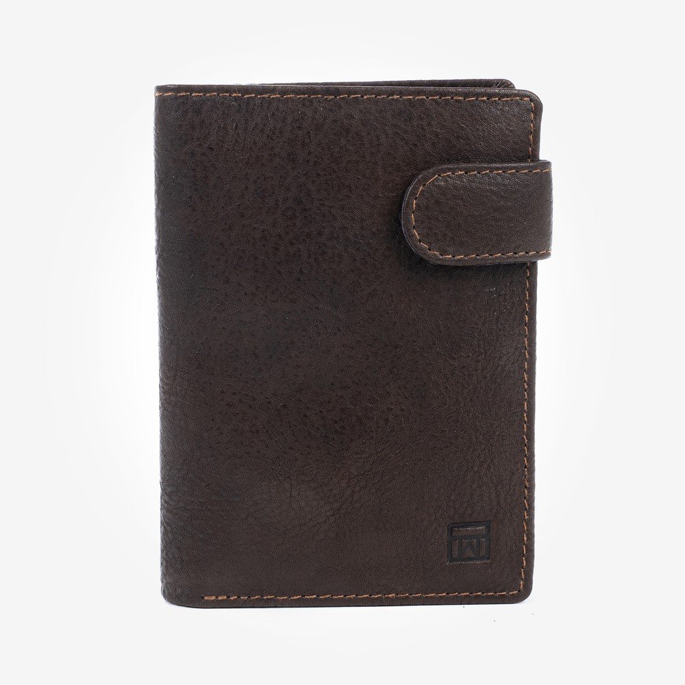 MATTIES CARTERA HOMBRE VERTICAL EXOTIC CON BROCHE MARRON NEW STYLES 9x1x12 Cms.