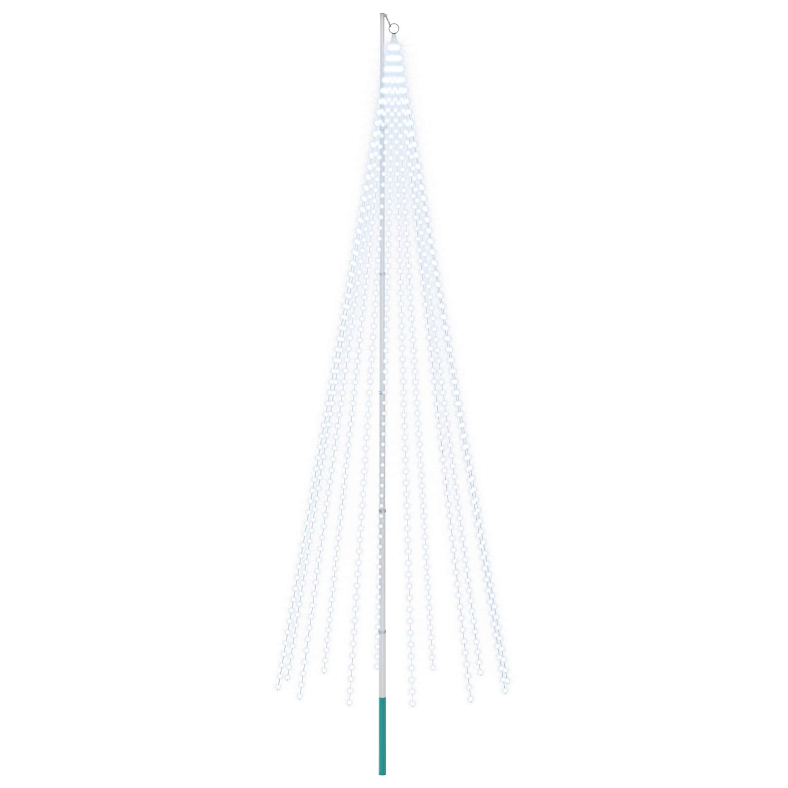 vidaXL Árbol de Navidad con luces, estacas y mástil 500 cm 732 LED