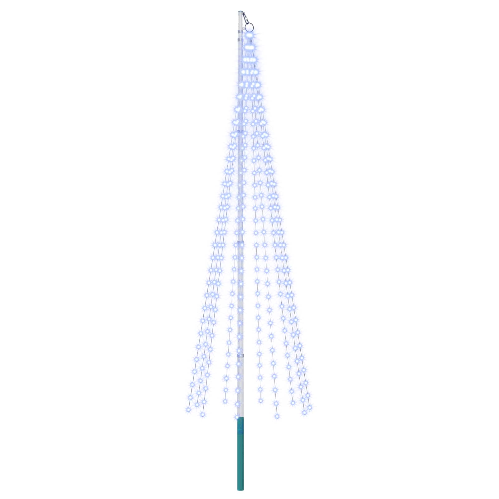 vidaXL Árbol de Navidad con luces, estacas y mástil 300 cm 310 LED