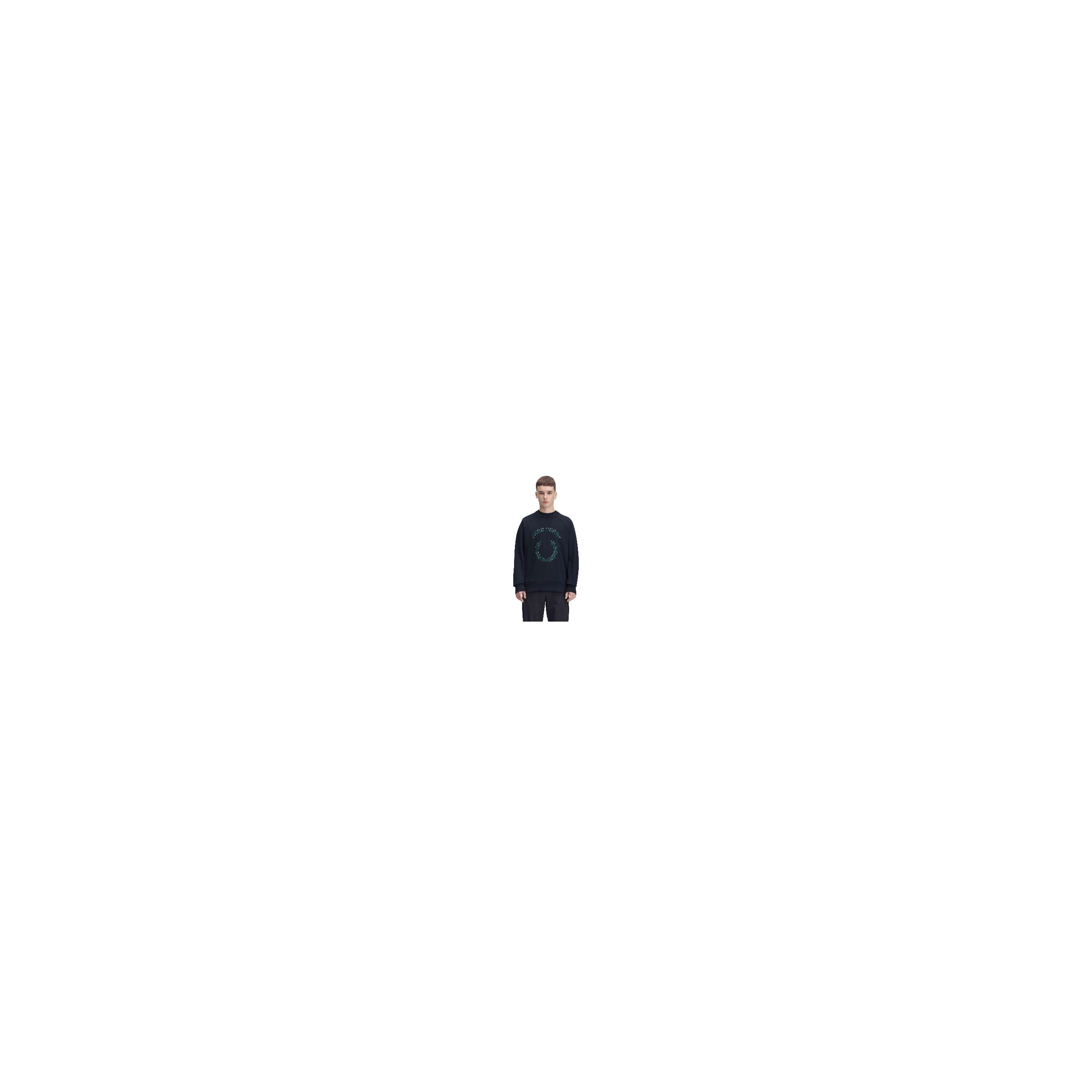 SUDADERA FRED PERRY MARINO TARTAN APPLIQUE SWEATSHIRT