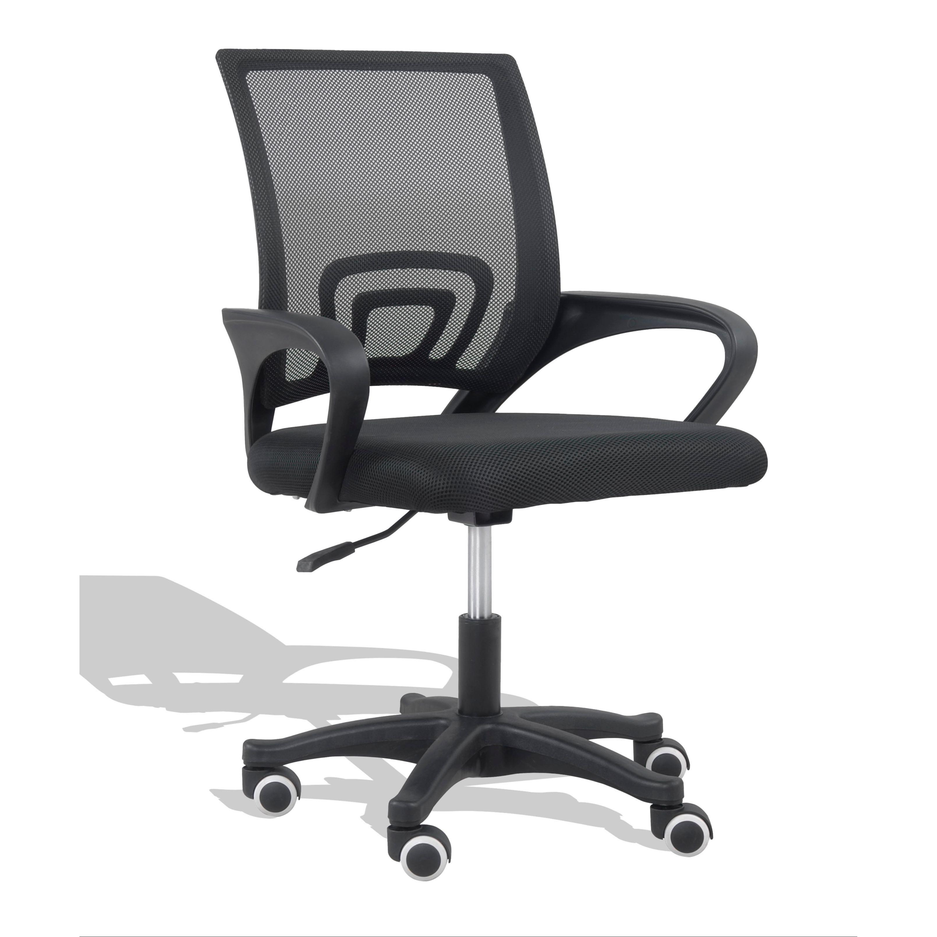 ORION91® - Unidad - Silla de oficina ergonómica con respaldo de malla transpirable negra, altura regulable, teletrabajo y estudio - spaziOrion91