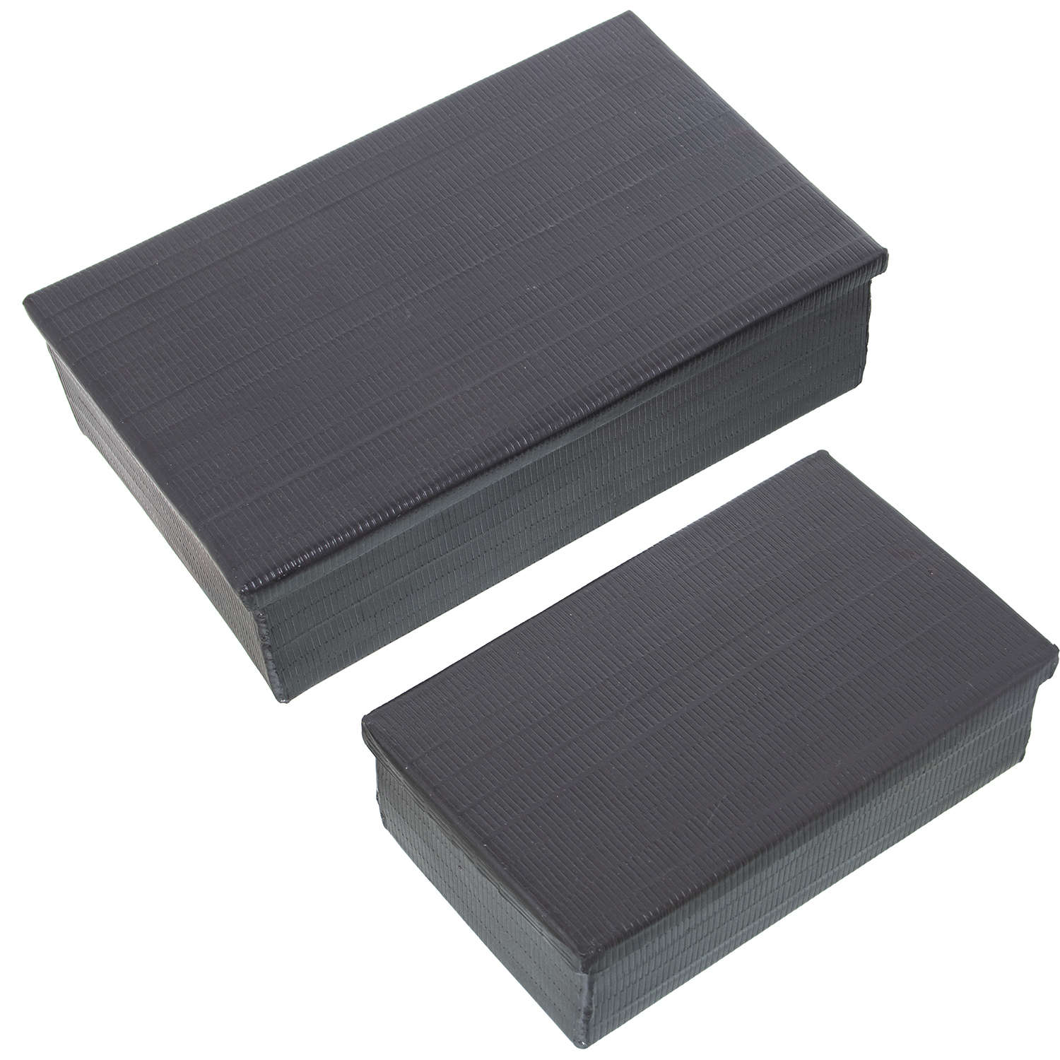 Set 2 cajas aluminio tallado negro 22, 5x14x7 y 28x18x8cm