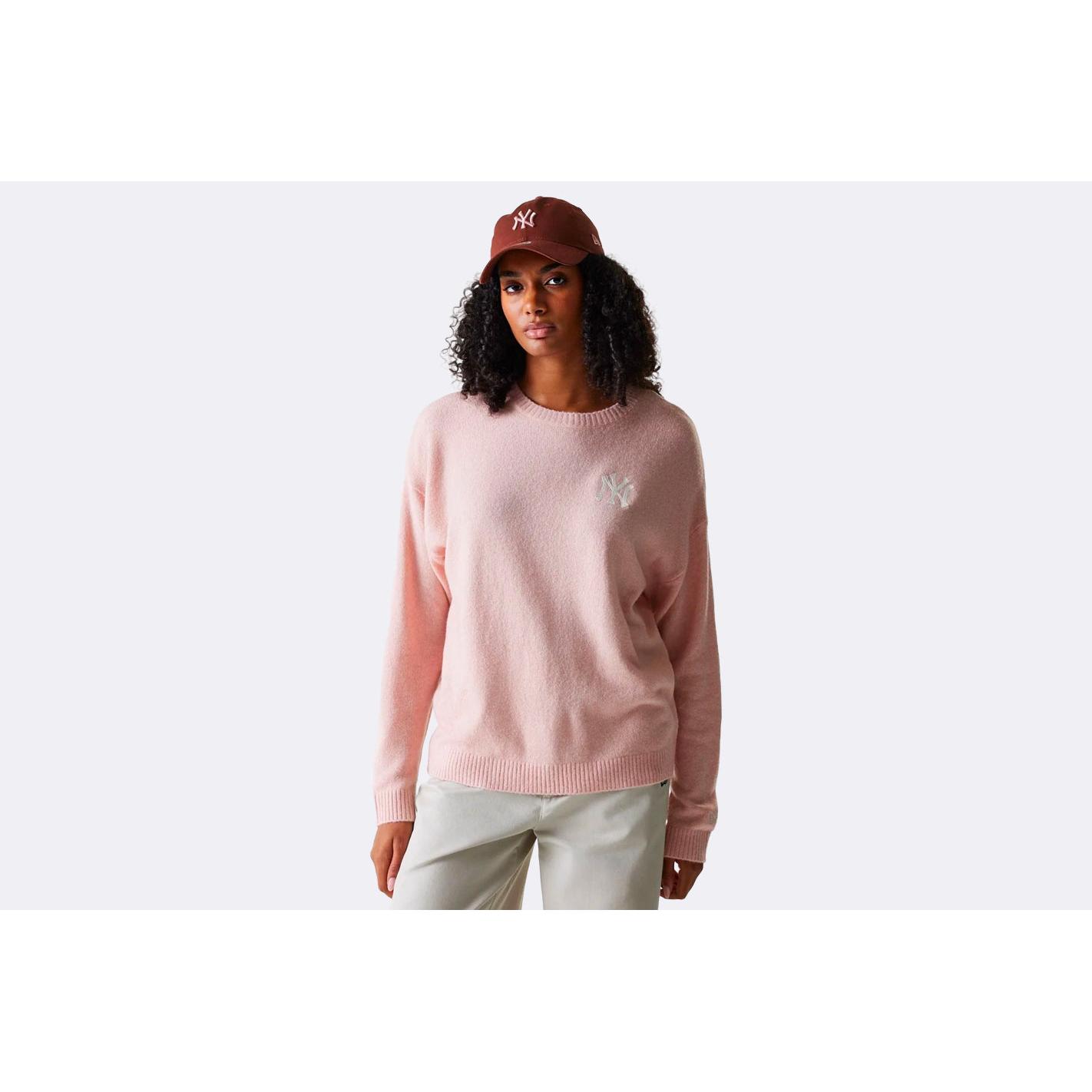 New era new york yankees mlb knit sweater in pink for women