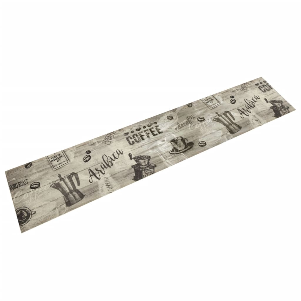 vidaXL Alfombra de cocina lavable terciopelo dibujo zapatos 60x300 cm Color Gris,  fence,  coffee grey y mas