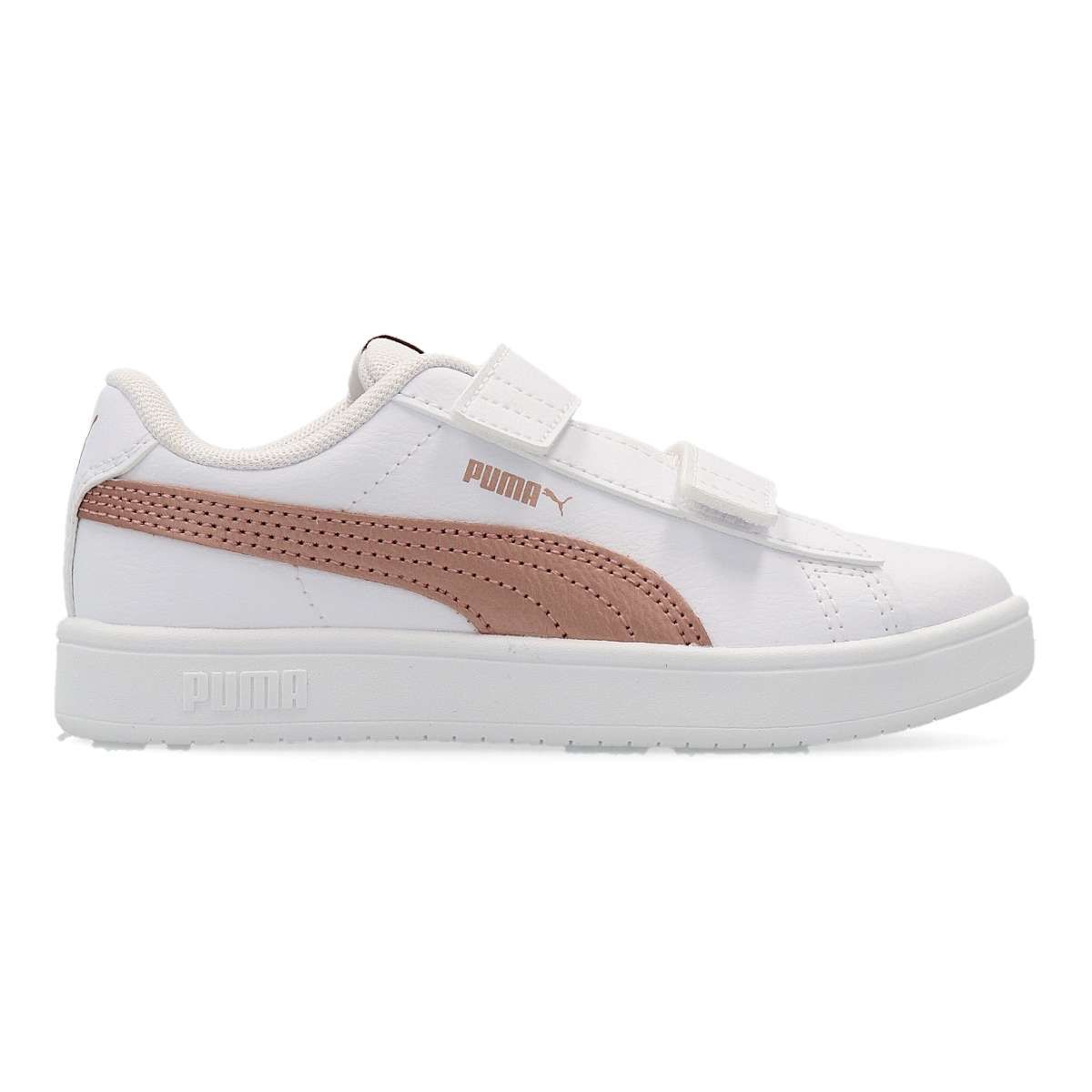 PUMA - Zapatillas deportivas Rickie Classic para niña, de piel sintética con suela de goma y plantilla acolchada, estilo casual blanco