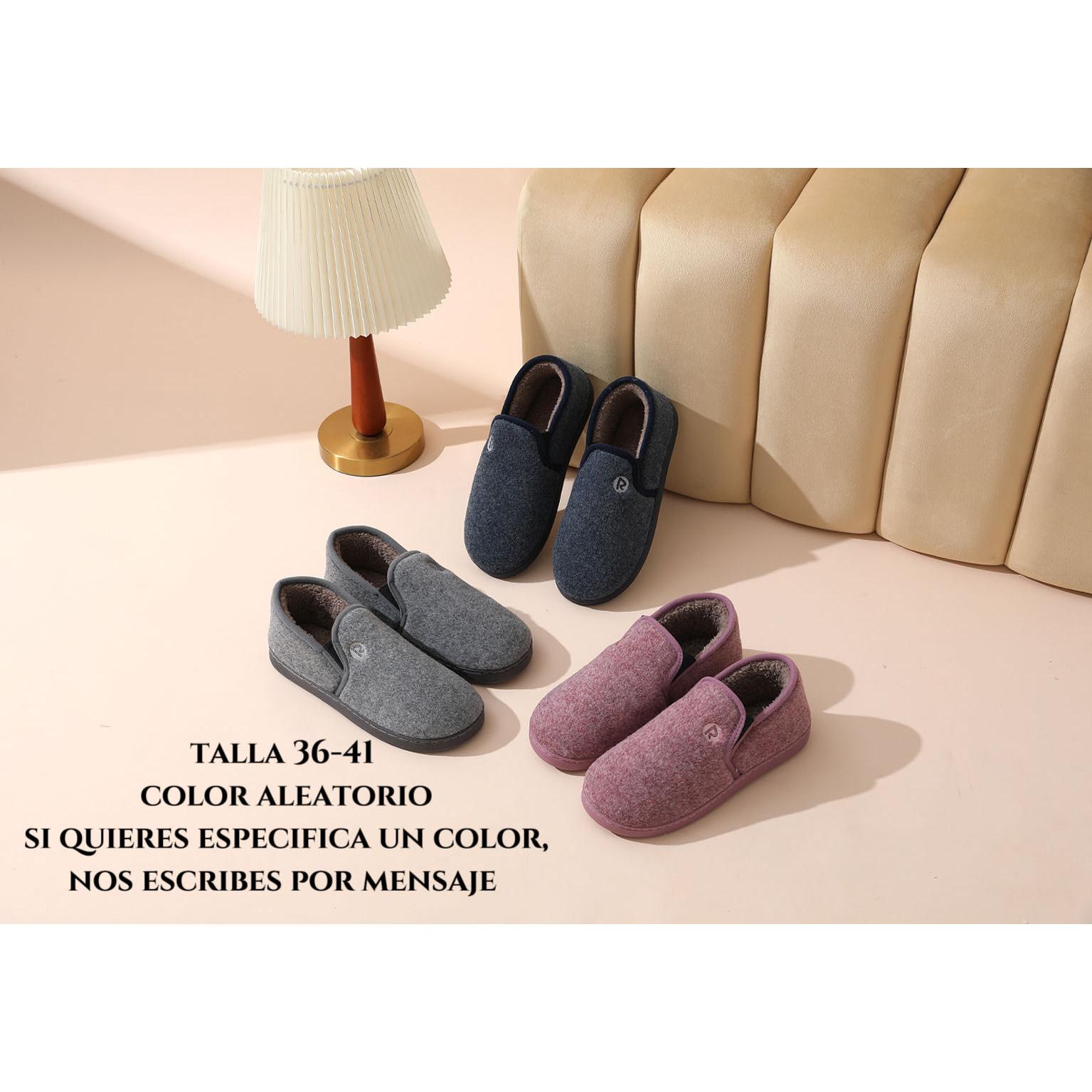 Zapatillas Casa Hombre Mujer Invierno talla 36-46 ,forro interior de polar acogedor ,pantuflas de casa cerradas con suela de goma antideslizante ,zapatillas de casa hombres y mujer calido,color aleatorio,si quieres algun color concreto nos escribes