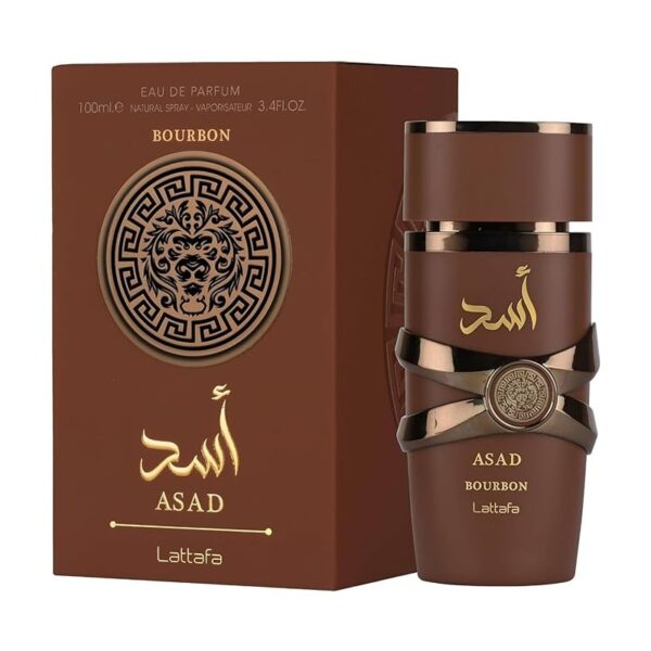 Lattafa Asad Bourbon Eau de Parfum Con Notas de Vainilla de Bourbon, Cacao y Vetiver 100ml