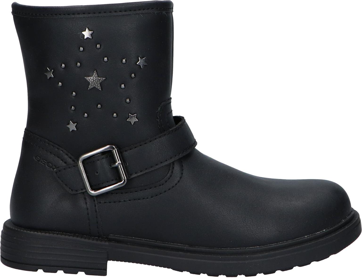 Geox J369QR Eclair Girl Boots in Black, girl's winter boots with cushioned insole, non-slip flexible sole, perfect for Autumn/Winter 25, ideal girl's boots for comfort and support.