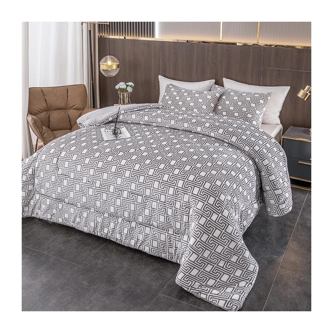 Plushome Edredon Nordico Con Borreguito 180x240Cm Con 1 Funda Almohada ,Edredòn Extra Suave Gruesa Calido