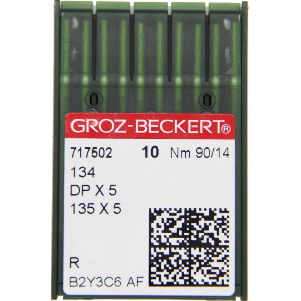 GROZ-BECKERT paquete con 10 agujas de alta calidad Nm.90/14 punta redonda para costura industrial con sistemas 134 ,DP X5,135 X 5