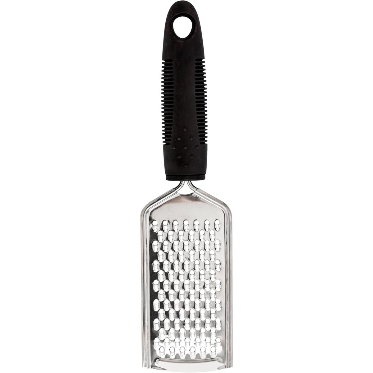 QUID HABITAT Rallador Queso Acero Inoxidable 27X8X3CM Negro Mate Asas o mango baquelita soft touch