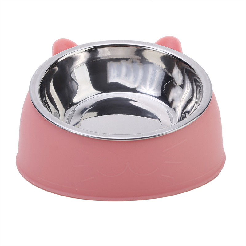 Cuenco De Alimentos Para Gatos Y Perros Creativo Y Encantador Inclinado En Acero Inoxidable Alimentador De Agua Para Mascotas Para Gatos Y Perros Pequeños