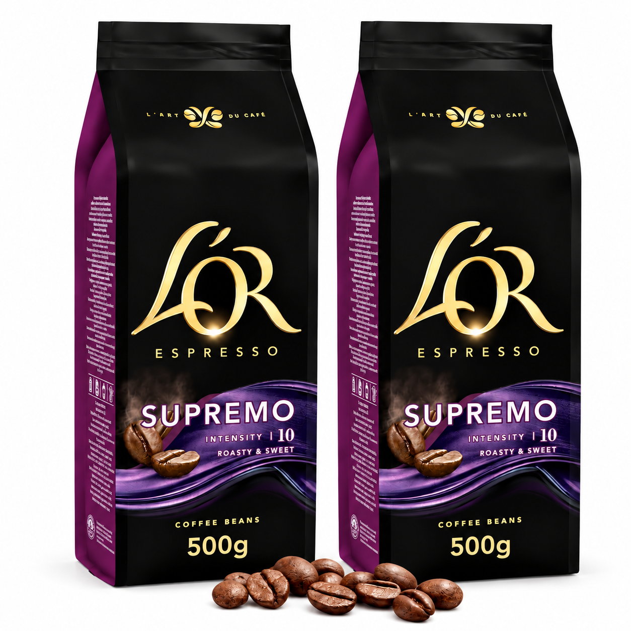 L'OR 2x500g Espresso Colombia Café en Grano Natural 100% Arábica-2x450 gr Passione Rossa Maranello-2*500g Espresso Brazil-2x500g Forza- 2x500g Supremo- 2x500g Estremo- 2x500g Espresso Classique