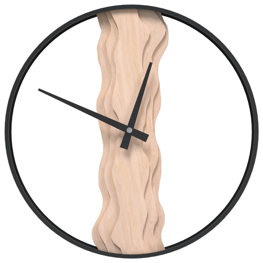 vidaXL Reloj de pared de hierro y madera de roble Ø35 cm reloj Color Marrón,  Marrón oscuro, y mas