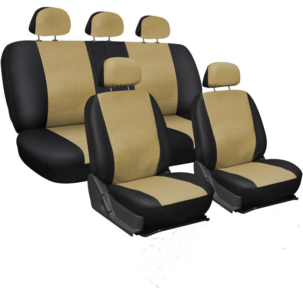 TK Funda de asiento de coche de piel sintética, piel sintética, universal para todas las estaciones.