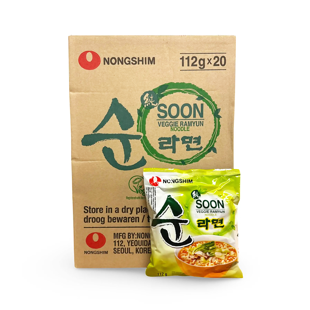 Olemart Nongshim Ramen Coreano Instantáneo 20 Paquetes Variados | Picante y de Mariscos