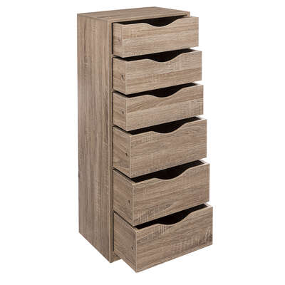 Cajonera Factory Cuadros de 6 Cajones para Almacenamiento de Oficina, Salón y Dormitorio en 2 Tamaños de Cajones A4