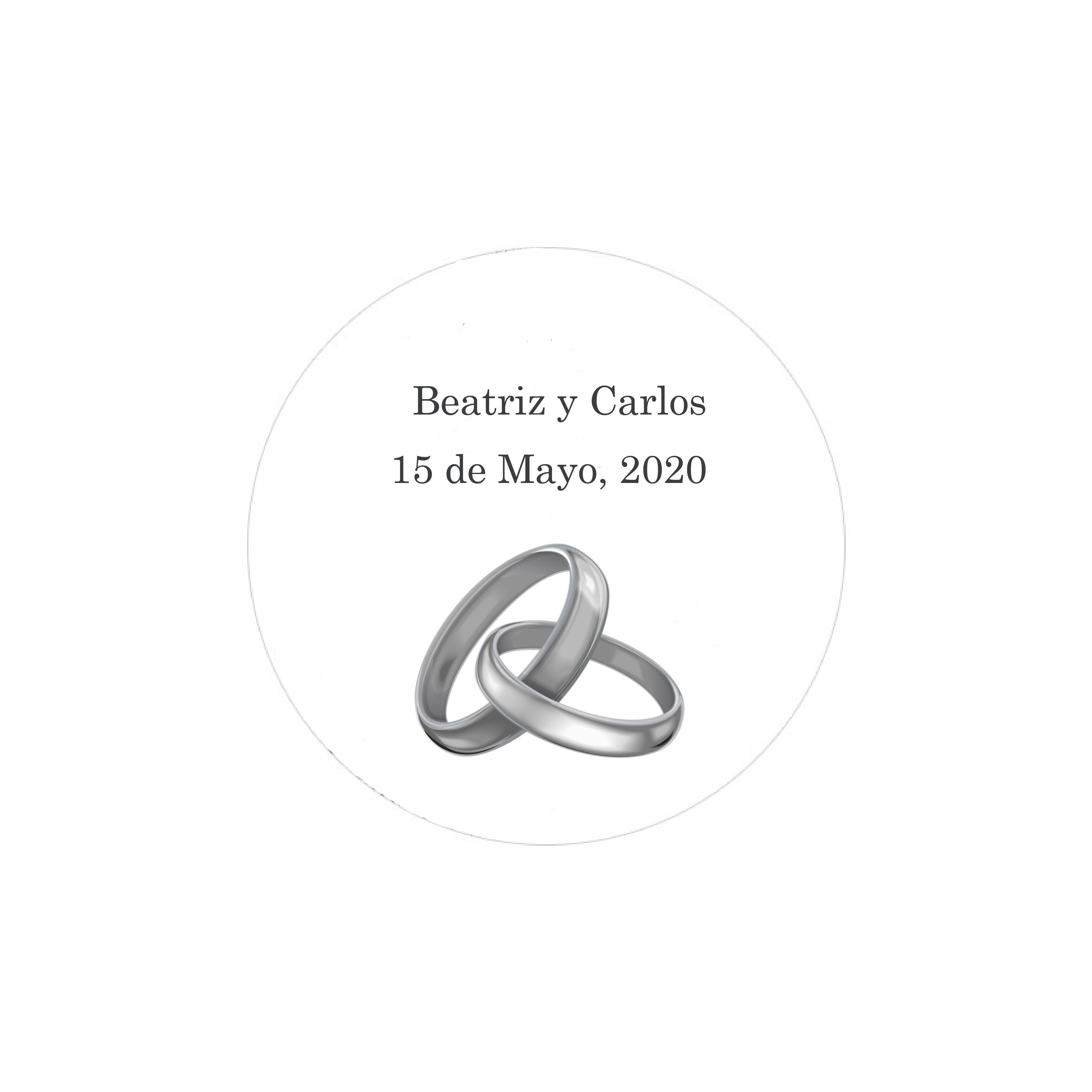 Disok Lote de 100 Etiquetas Redondas Alianzas Personalizables para Detalles de Bodas