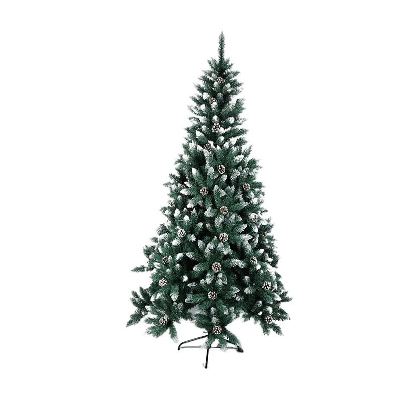 Árbol de Navidad con Base Soporte Metálica Tamaño 120,150,180,210,240 - Blancos, Fruto Rojo, Nevado Harry con Nieve, Pino, Rosa Classic, Verdes