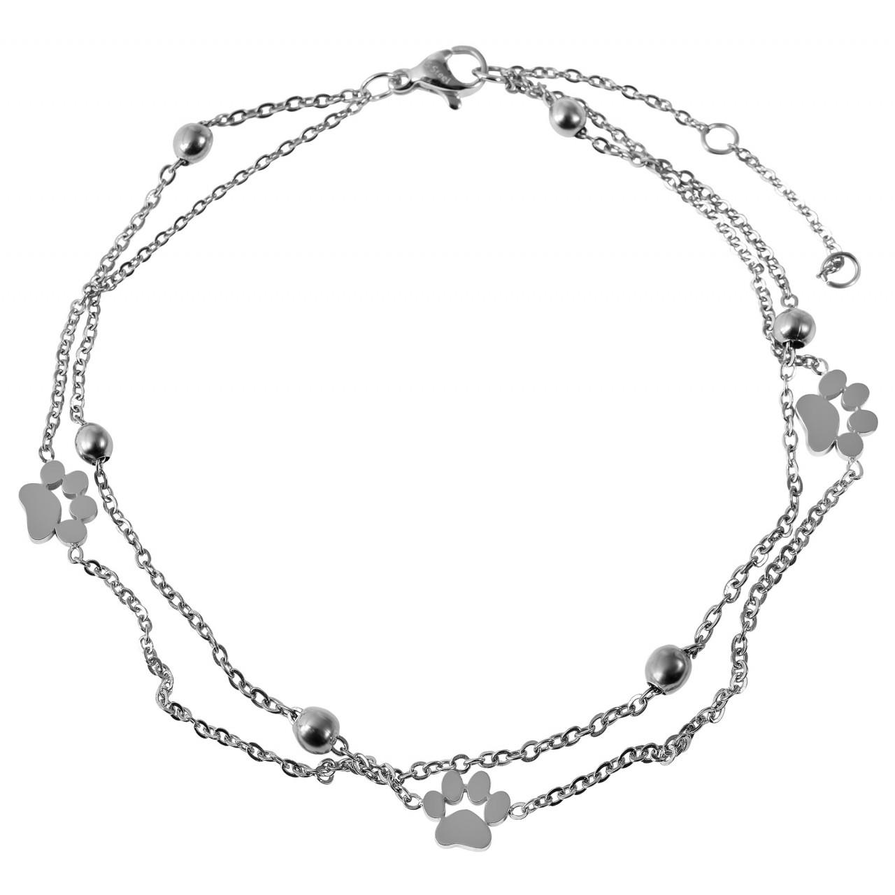 Akzent® Pulsera de Pé Prateada em Aço Inoxidável - 0044