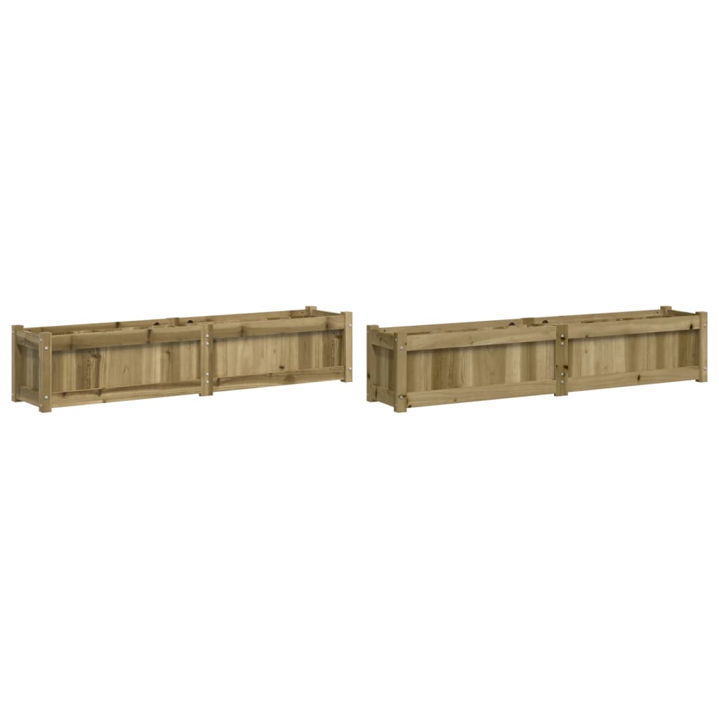 vidaXL Jardineras de exterior 2 unidades madera impregnada de pino