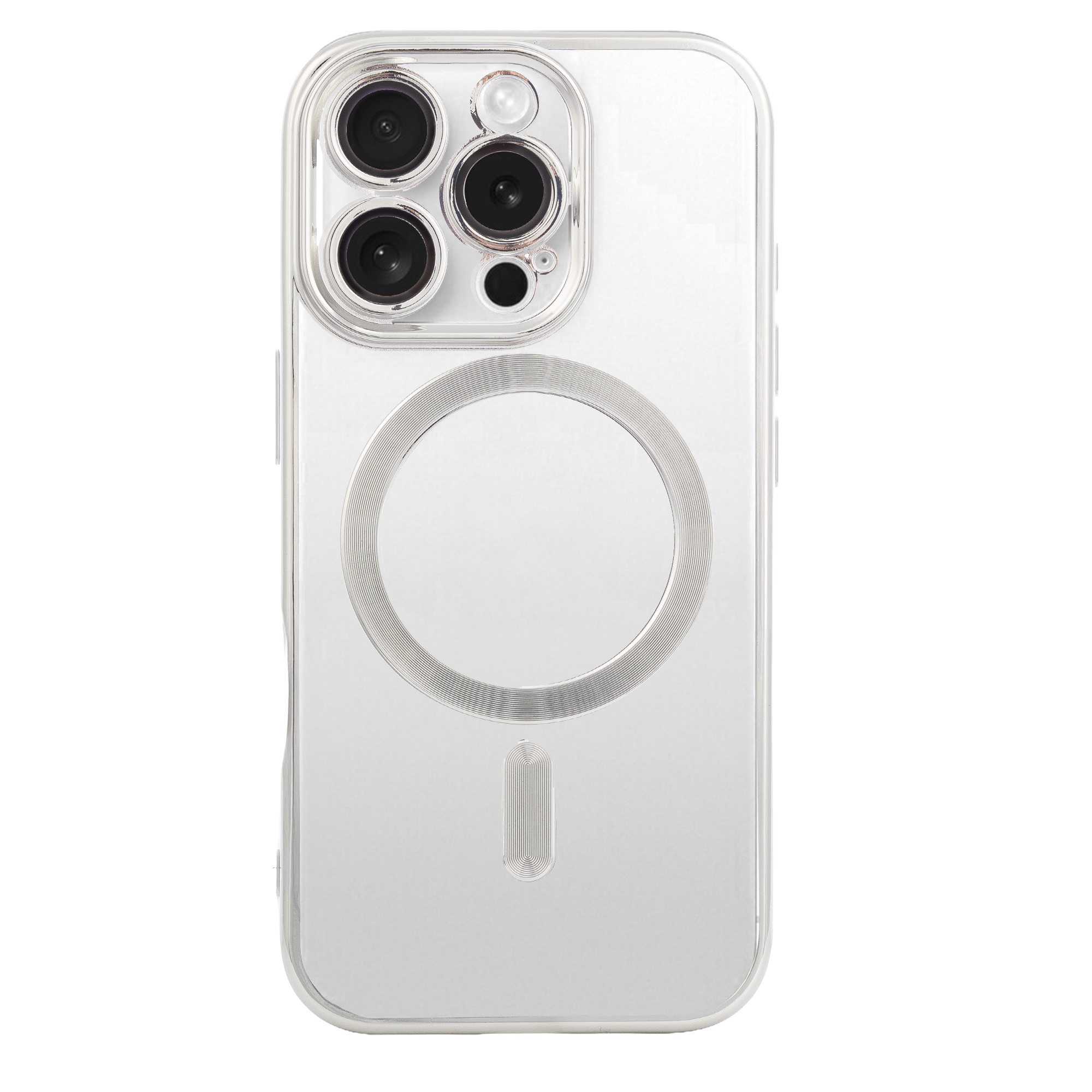 DAM Carcasa transparente con cámara cubierta, antichoque y antihuellas. Magsafe para iPhone 16 Pro. 7,5x1x15,1 Cm.