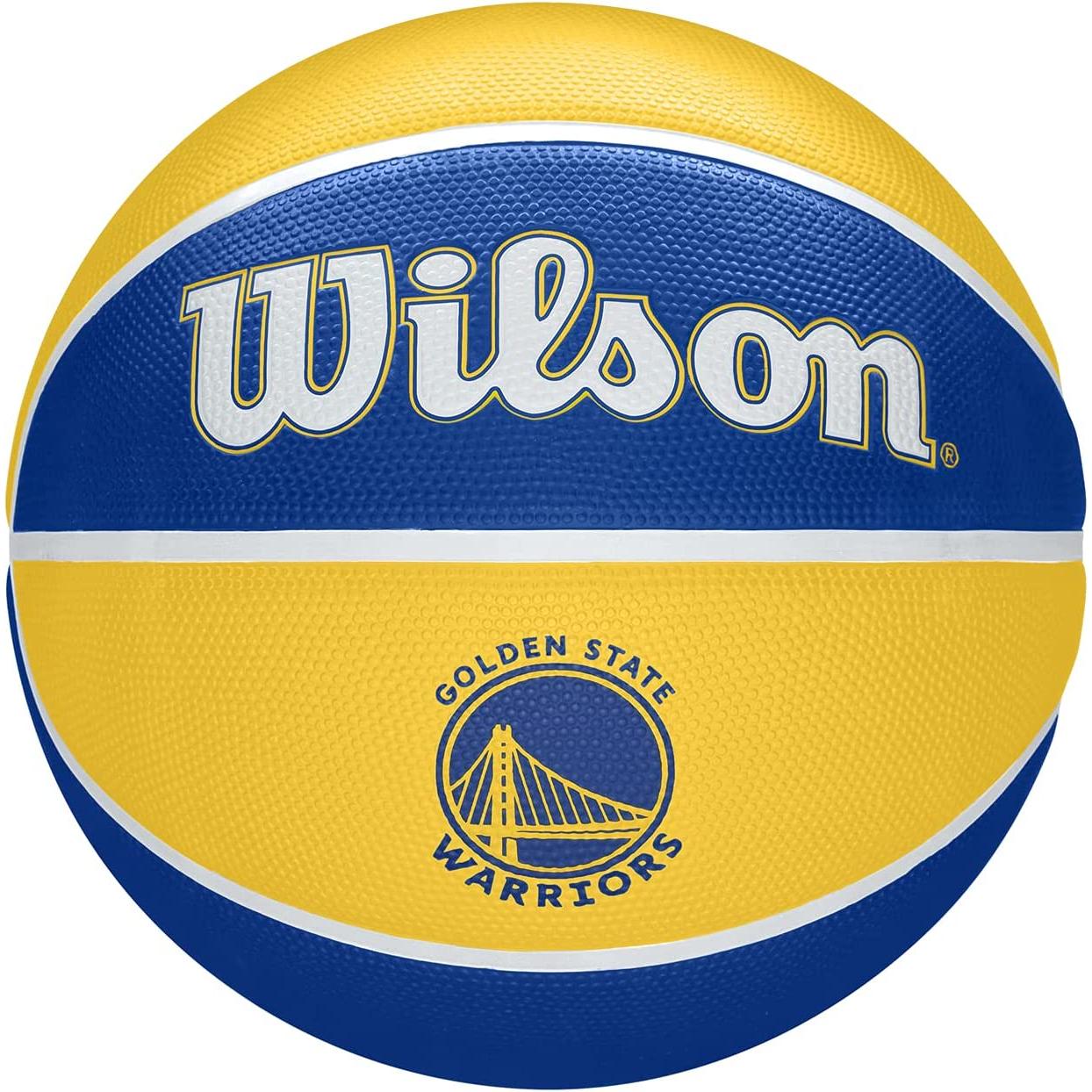 Wilson Balón de Baloncesto Golden State Warriors, NBA TEAM TRIBUTE, Exterior, Caucho, Tamaño 7, Pelota Basket, Entrenamiento Partidos