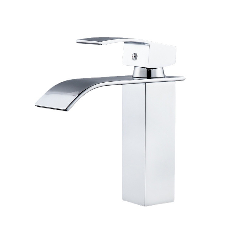 Grifo de Baño Cascade Faucet Lavabo, Diseño Moderno, Cuerpo de Válvula de Cobre Duradero, Cromado de Latón