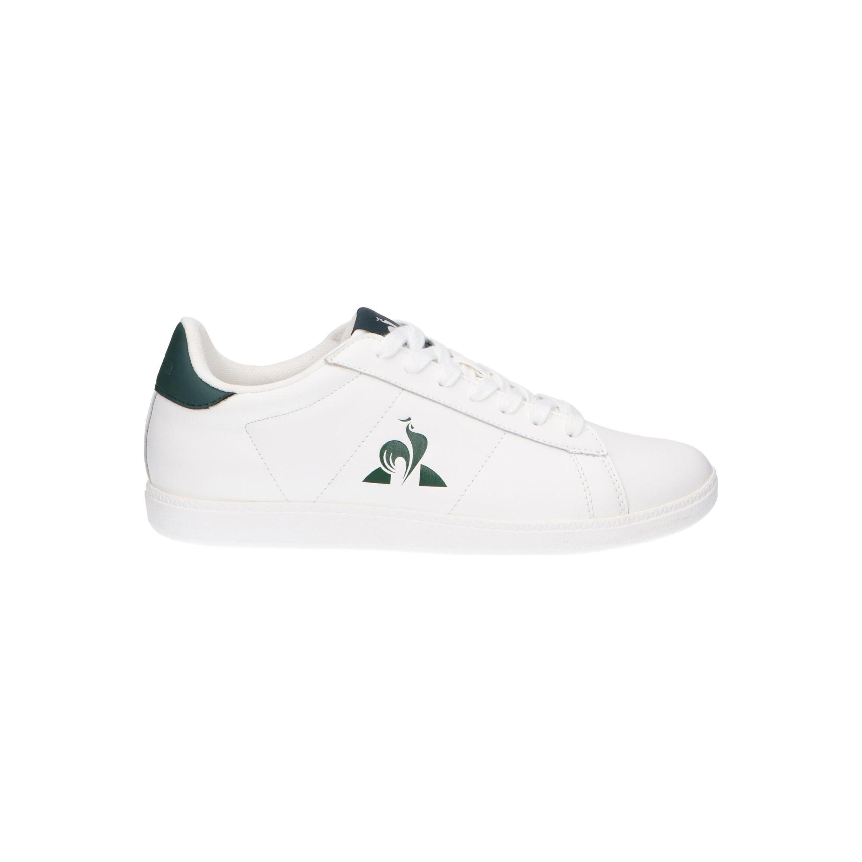 Le coq sportif Men's Casual Sneakers in White, Leather Upper, Textile Lining, Rubber Sole, Lace-Up Closure; Lightweight and Breathable Sneakers for Comfortable Walking, Ideal for Autumn Sports Activities.