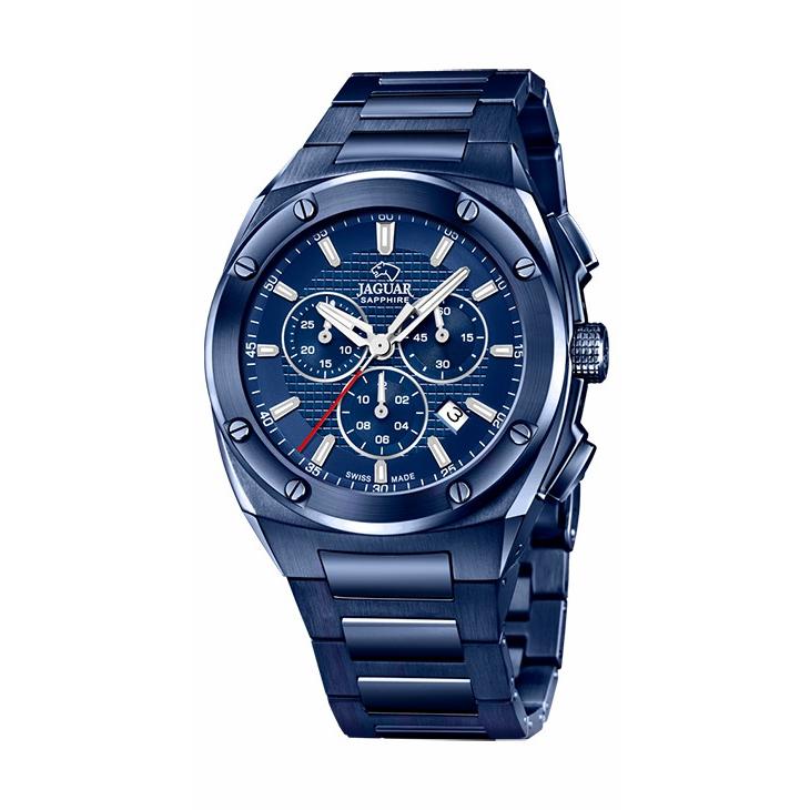 Reloj Jaguar Suizo Hombre Executive Cronógrafo Acero IP Azul J991/1