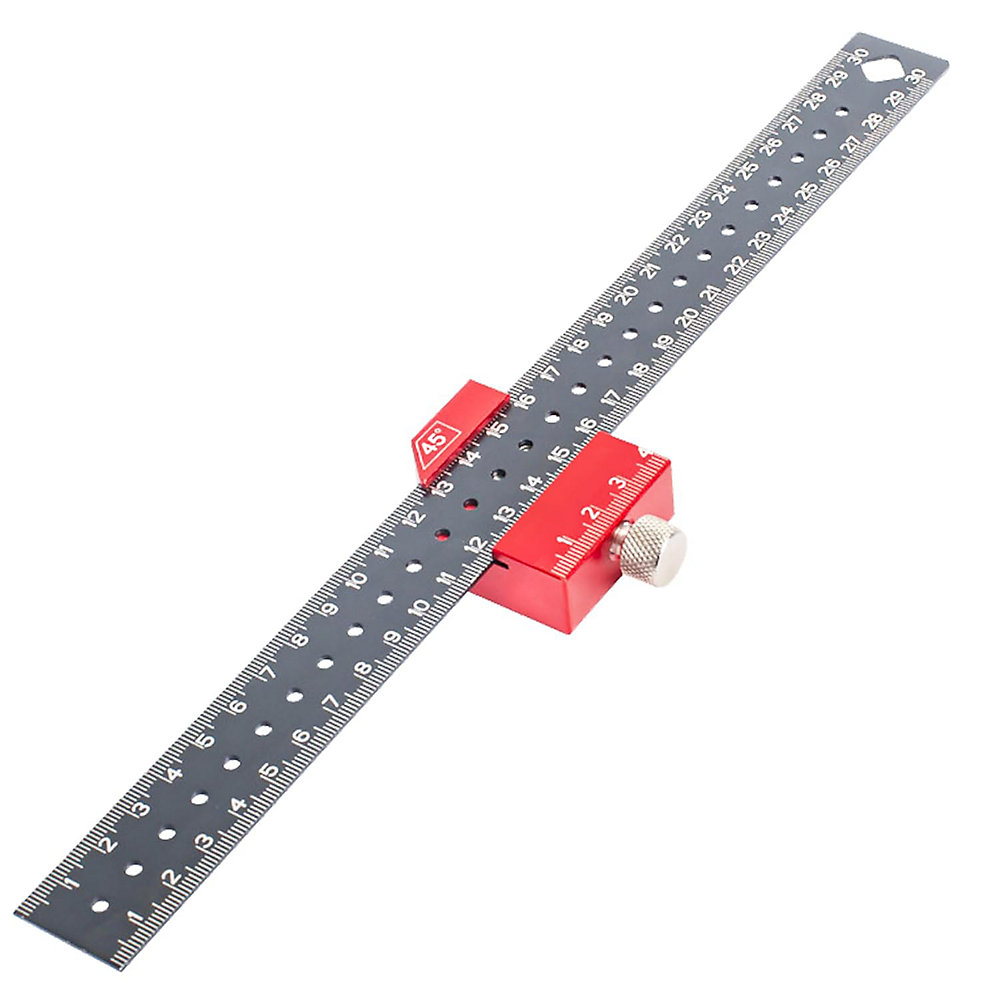 CA Regla de marcado de metal Direct Power SARL de 300 mm, escuadra de carpintero, regla combinada de metal con tope para marcar 45/90 para Marki