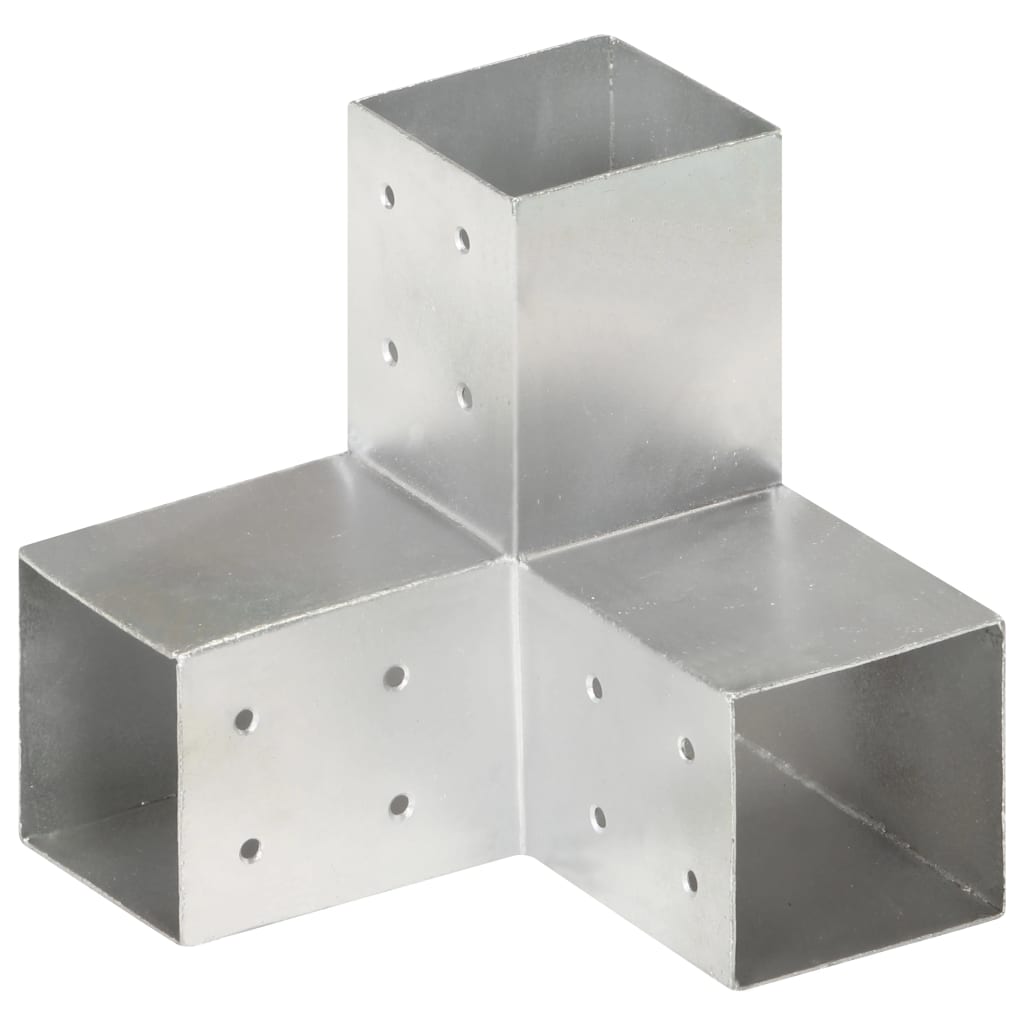 vidaXL Conector de Postes en Forma de Y Metal Galvanizado Soporte Dimensiones 101 x 101 mm, 81 x 81 mm, 71 x 71 mm y mas