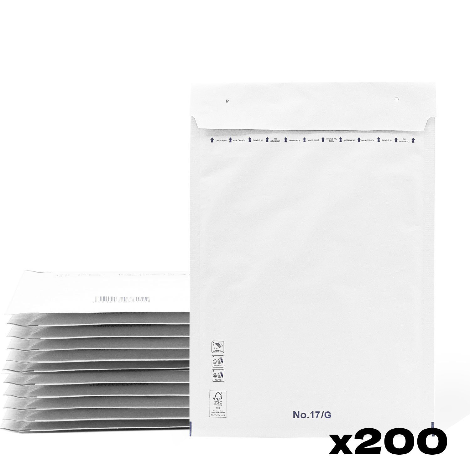 Sobres Acolchados, Sobres de Burbujas, Sobres Acolchados de Burbujas con Cierre Autoadhesivo, Bolsas para Envíos de Ropa, Sobres Acolchados color Blanco - SIDI