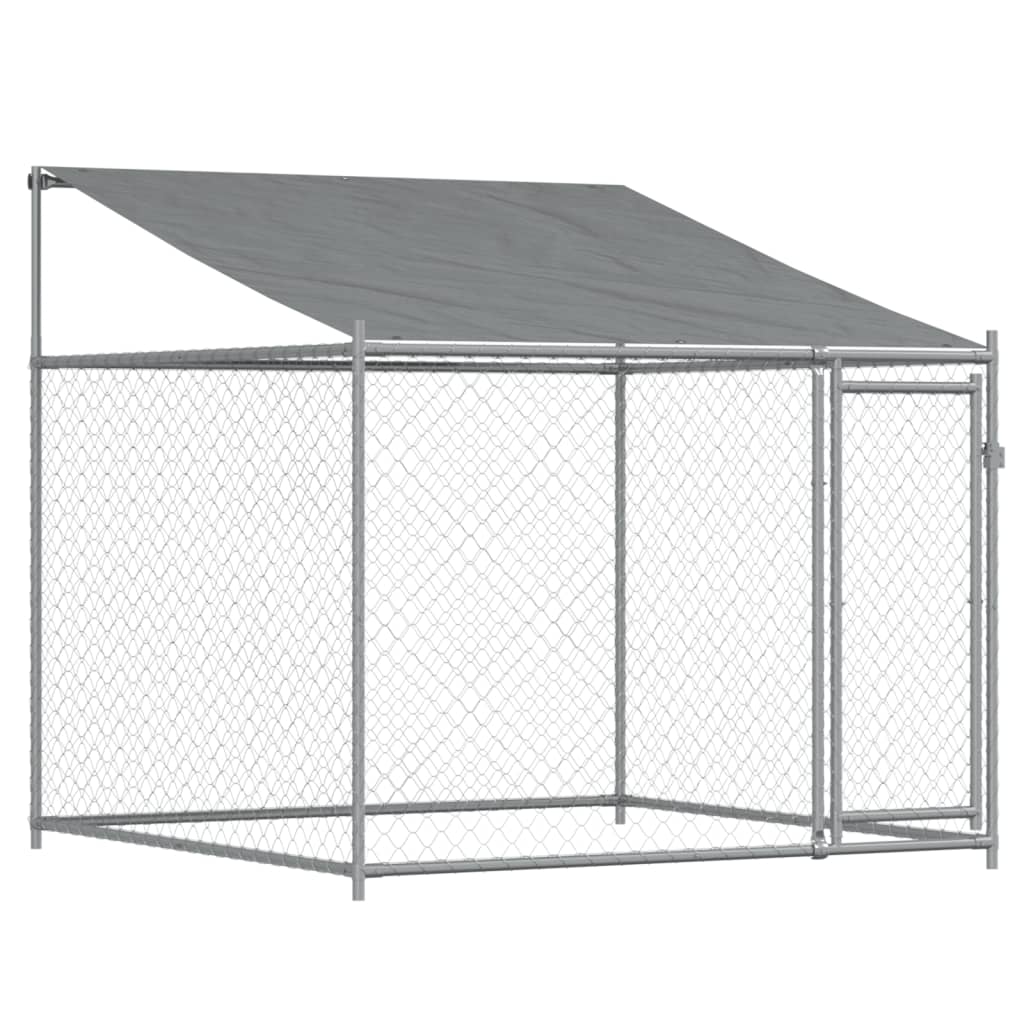 vidaXL Jaula de Perros Techo y Puerta Caseta Perrera Acero Galvanizado Gris Dimensiones 2 x 2 x 2 m, 4 x 2 x 2 m, 6 x 2 x 2 m y mas