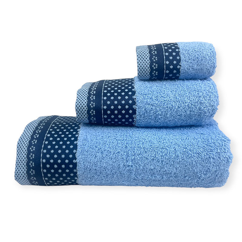 RUFINO DÍAZ Juego Toallas Rizo 3p Algodón Peinado 600gr Renda - Tejido absorvente, suave y resistente - Para baño, spa, piscina