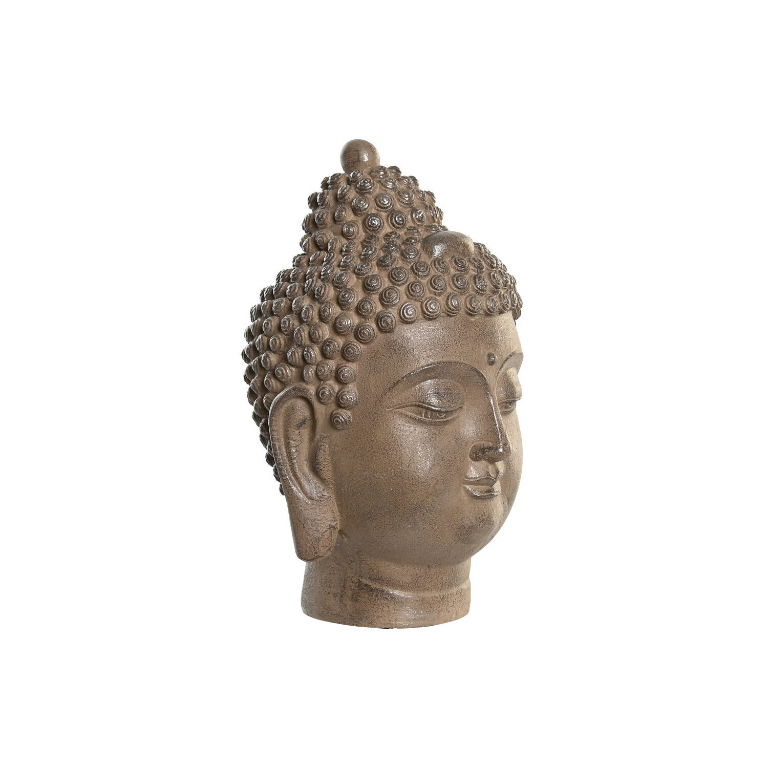 Figura resina 15x16x25,5 buda cabeza marron , El mejor complemento para tu hogar.