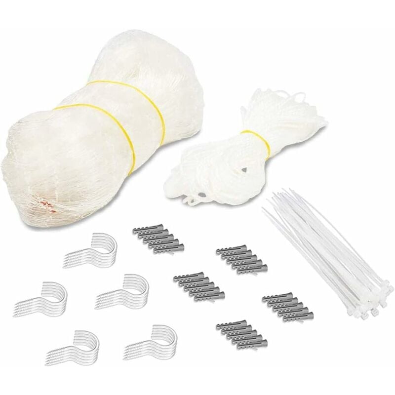Om Home Red de Protección para Gatos sin perforar Redes de Seguridad transparentes para Gatos. Si incluye yenes Ganchos, Clavijas, Cuerda complete and instrucciones de fijación (8x3 m)