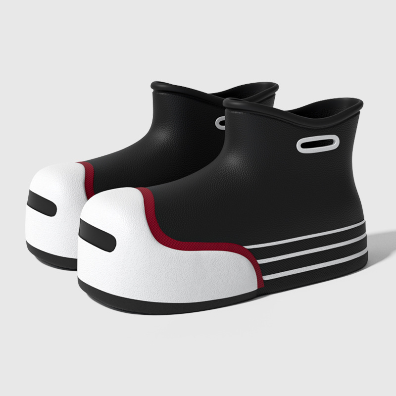 OmHO Botas de lluvia para adultos para mujer, zapatos de verano antideslizantes e impermeables, botas de lluvia con linda cara sonriente, ropa de exterior de moda, zapatos de agua de suela suave, zapatos de goma.