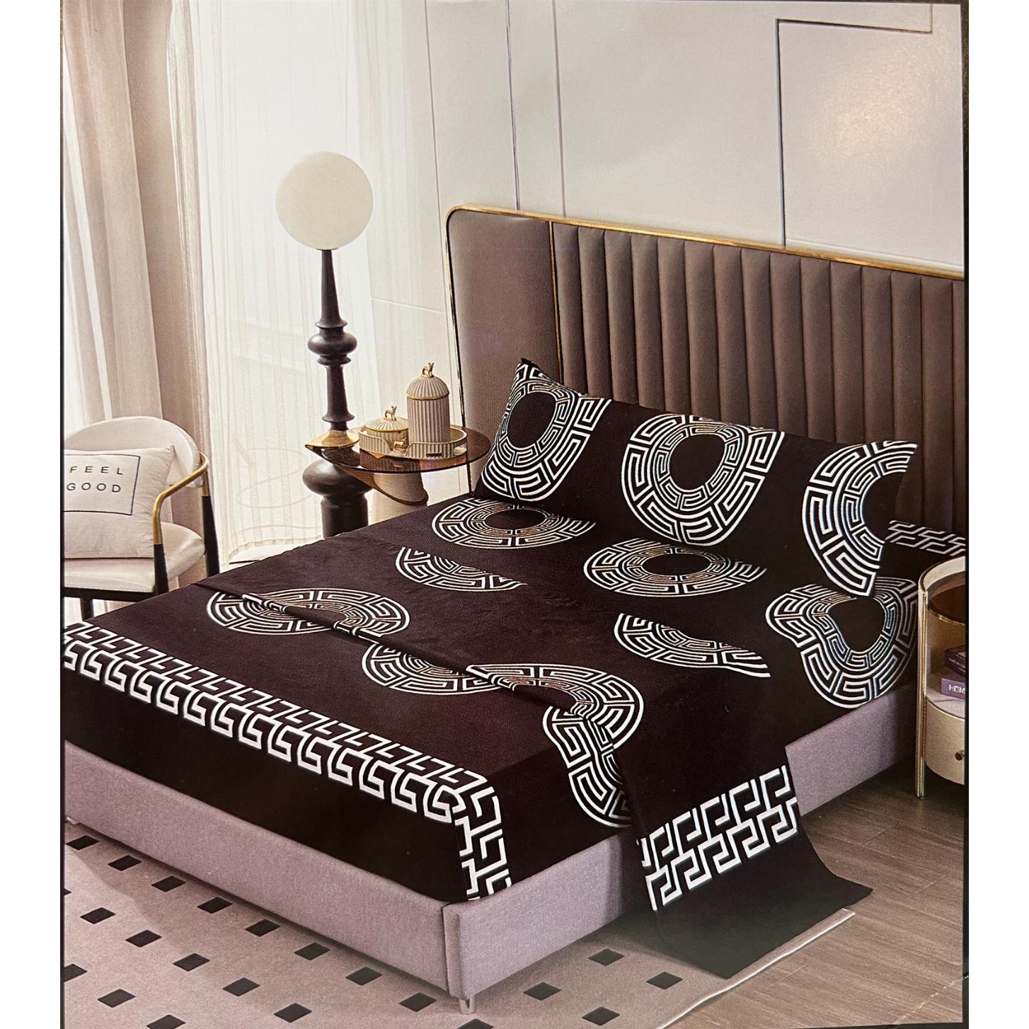 Juego de sabanas Negro (3 piezas): sábana encimera + sábana ajustable + 1 fundas de almohadade 90x135x150 CM ,180x200cm/2 Funda de Almohada