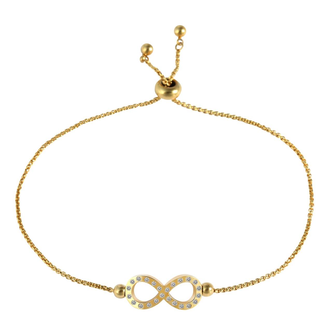 Akzent® Pulsera Infinito Dourada em Aço Inoxidável - 0563