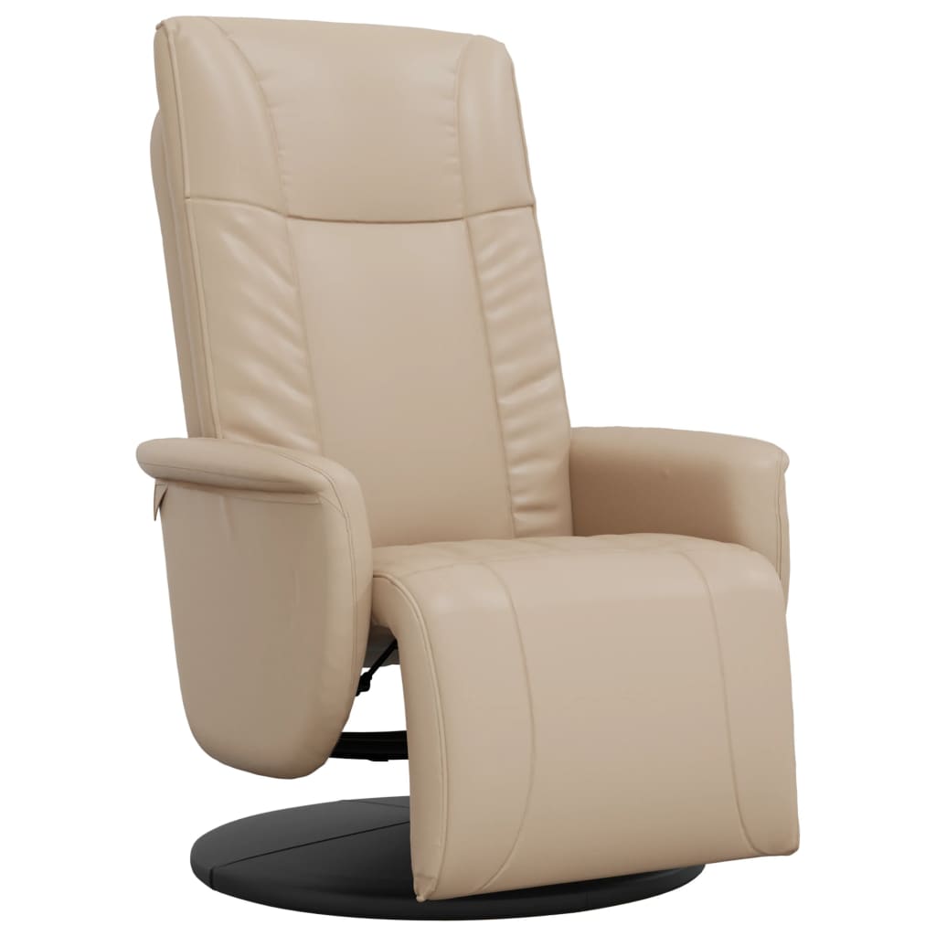 vidaXL Sillón reclinable con reposapiés cuero sintético capuchino