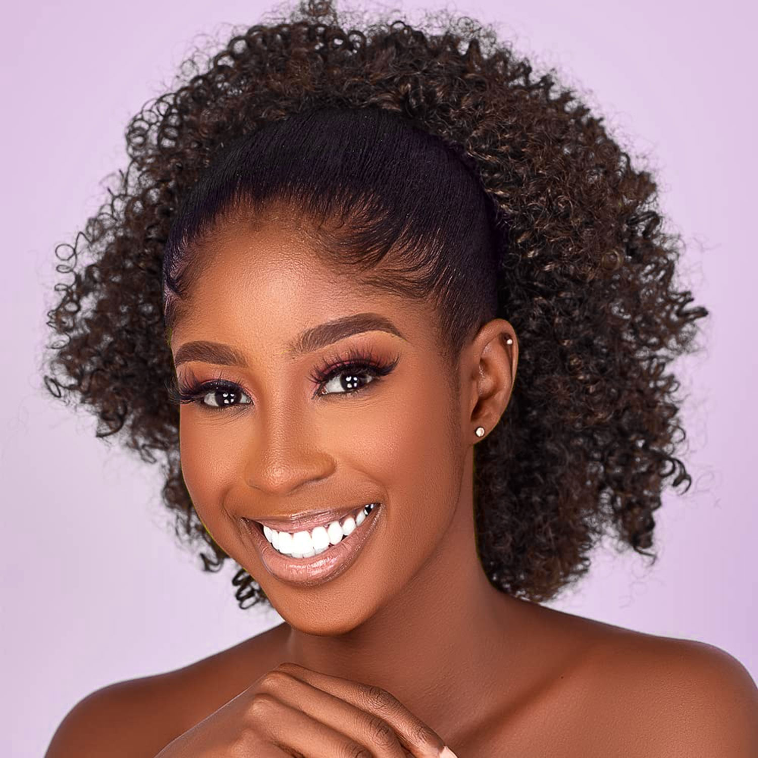 TK Extension De Cola De Caballo Afro Puffs Rizos Pegajosos Para Mujeres Negras Fibra Sintética Corta Rizos Afro Peinado Con Cordón